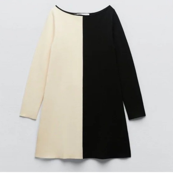 Zara Colorblock Combination Dress Medium NWT - Picture 7 of 9